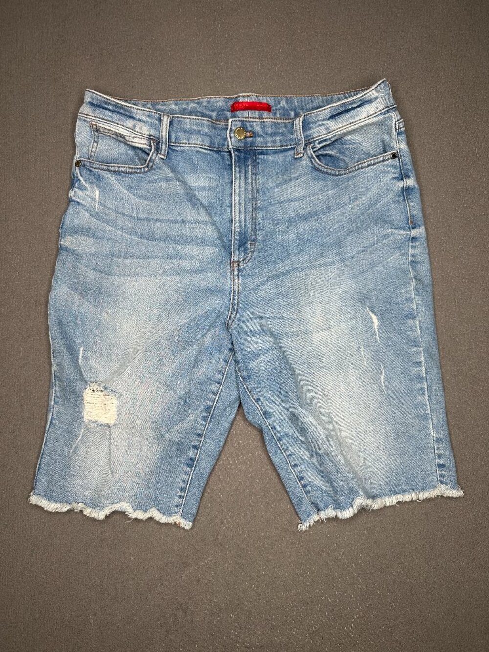 Jennifer Lopez Bermuda Jean Shorts Distressed Womens Size 14